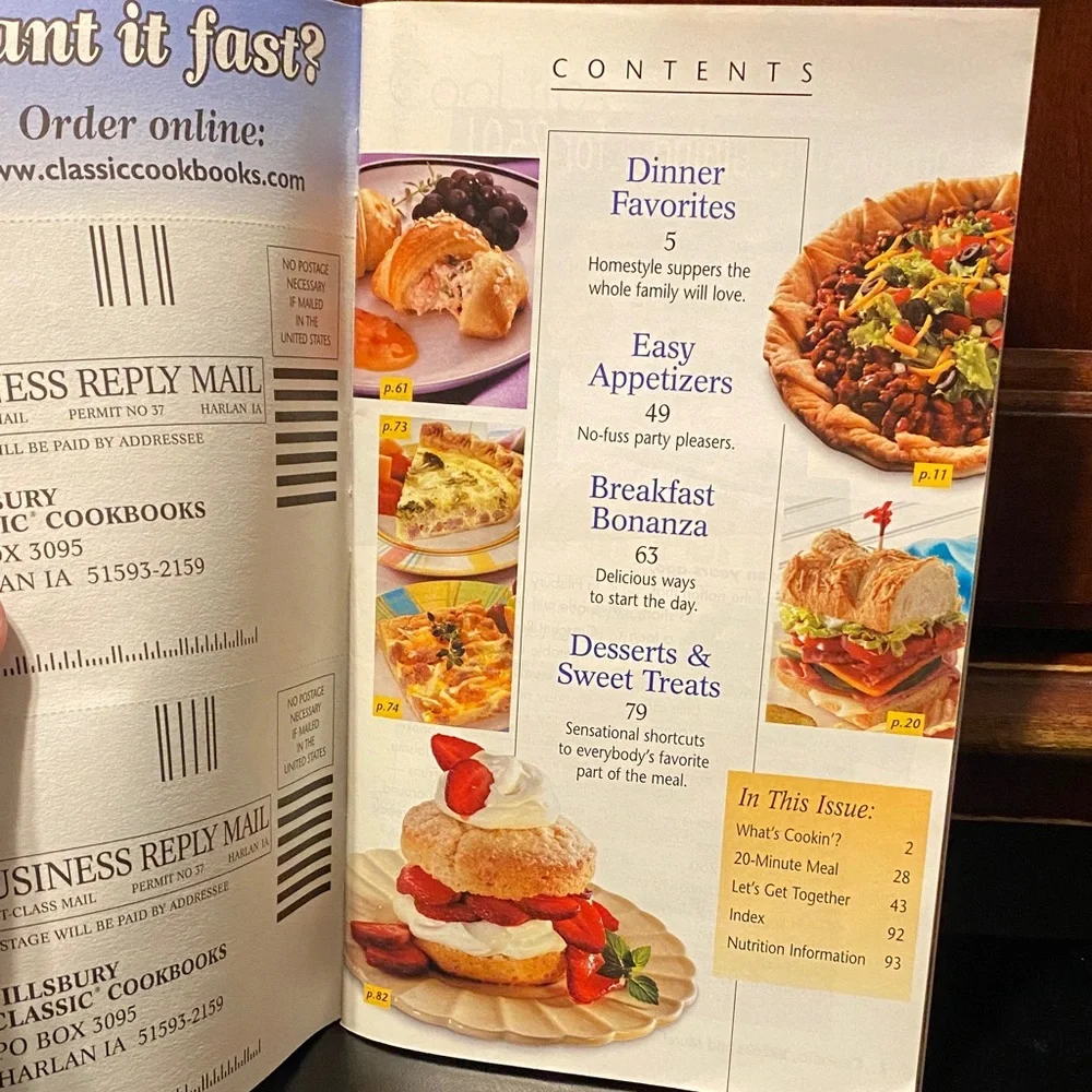 Pillsbury four piece cookbook magazine set